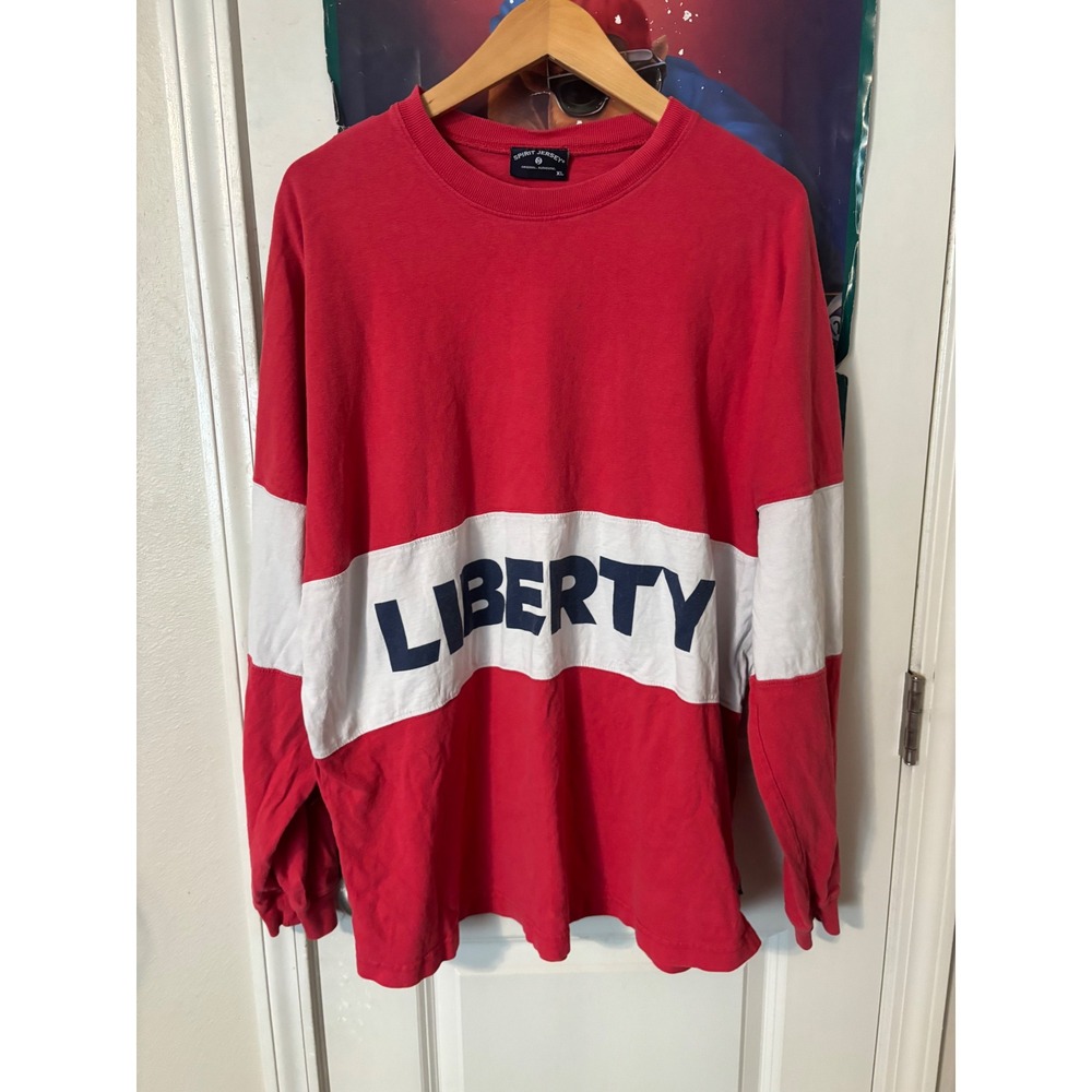 College Jersey Liberty Flames Long Sleeve Shirt Red White Mens XL Collegiate